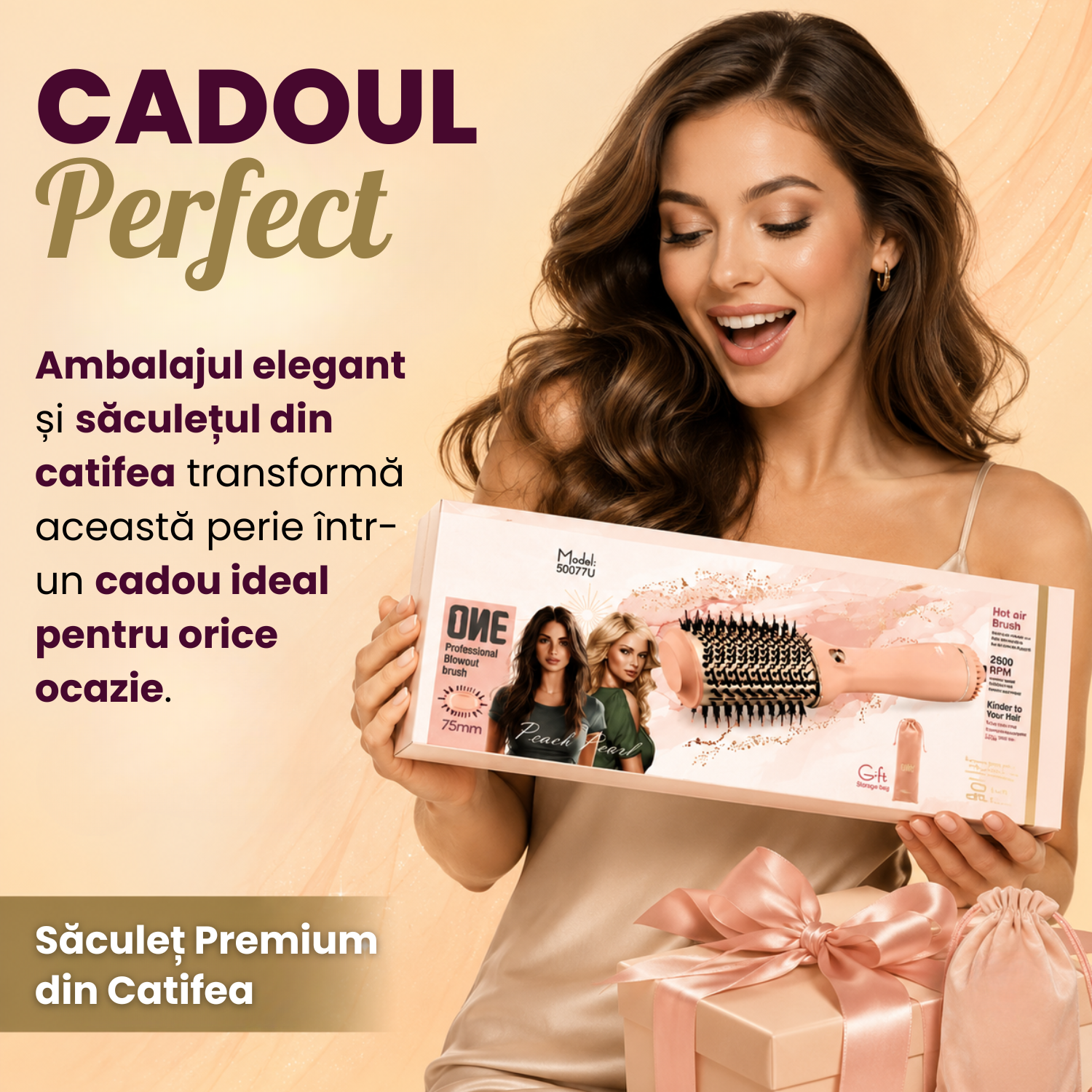 Perie Rotundă Aer Cald 1200W: Volum și Uscare Rapidă cu 3 Moduri și Husă Inclusă - imagine 12
